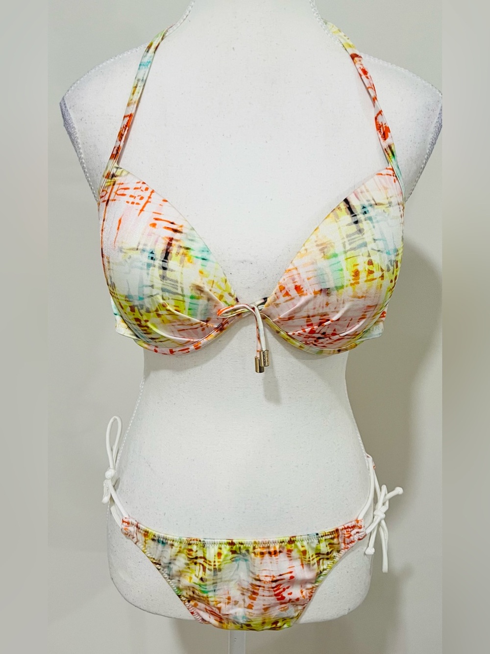 NWOT VICTORIAS SECRET TIE DYE MALIBU FABULOUS TWO PIECE SWIM SUIT SIZE MED 36 B